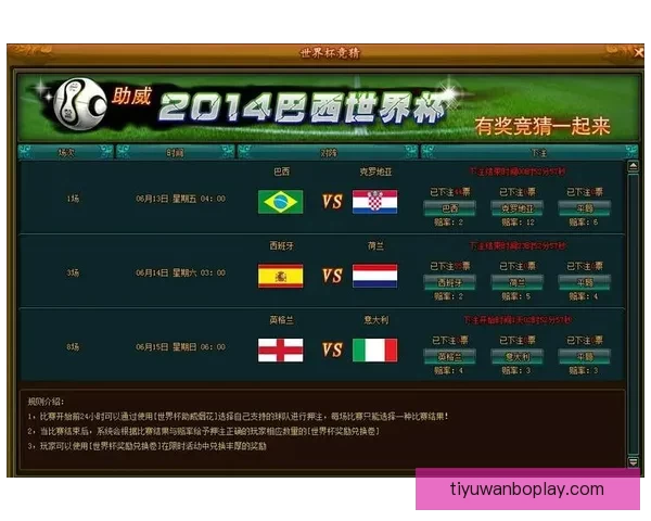 世界杯竞猜游戏攻略分享助你轻松赢取丰厚奖励